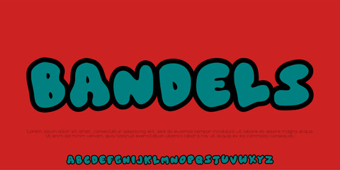 Groovy style vector font. hippy alphabet, illustration vector, style