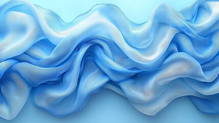 Fototapeta premium A blue and white fabric on a blue background