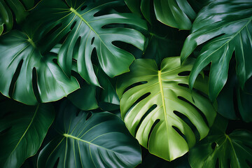 Fototapeta premium close-up of lush green leaves, vibrant and rich in color,