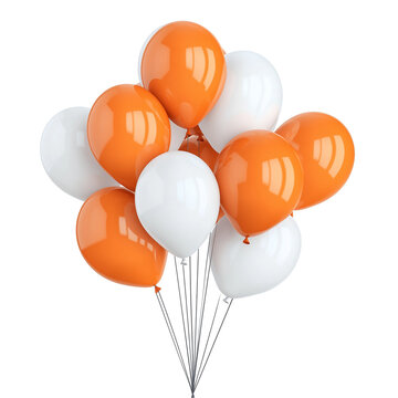 Party balloons in white and orange, balloons