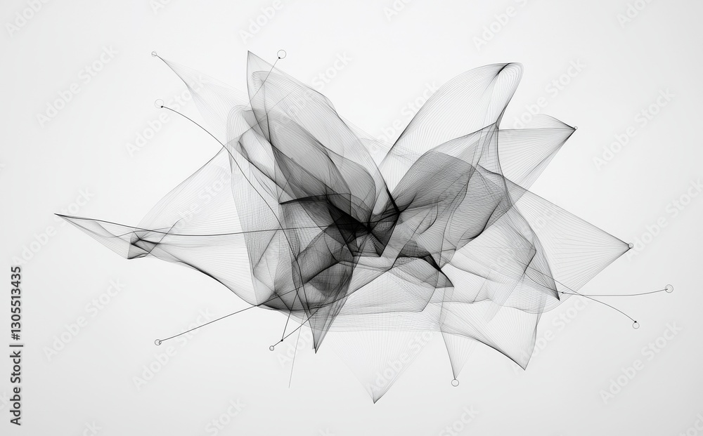Poster abstract connecting dots and lines with cloud computing technology set against a white and grey back