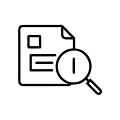 save search icon with document and magnifying glass in minimalistic style