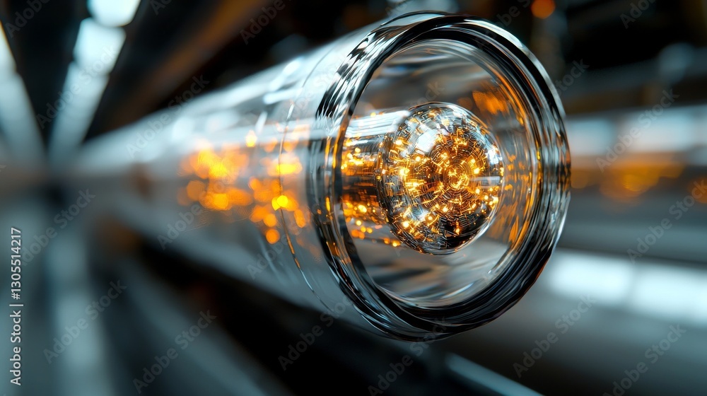 Aufkleber a futuristic glowing quantum computer unit is depicted in a 3d render