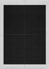 Fototapeta premium ink jet printer print of black toner with folding marks, cool paper overlay.
