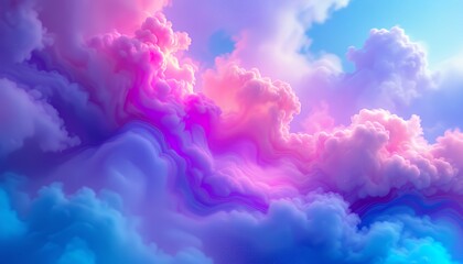Fototapeta premium pink-purple-clouds-blue-sky-abstract-background