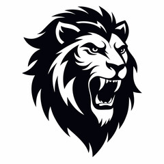  A fierce roaring lion head tattoo-style engraving sketch, created with generative AI. Perfect for tattoos, logos, and bold designs. High-quality vector illustration