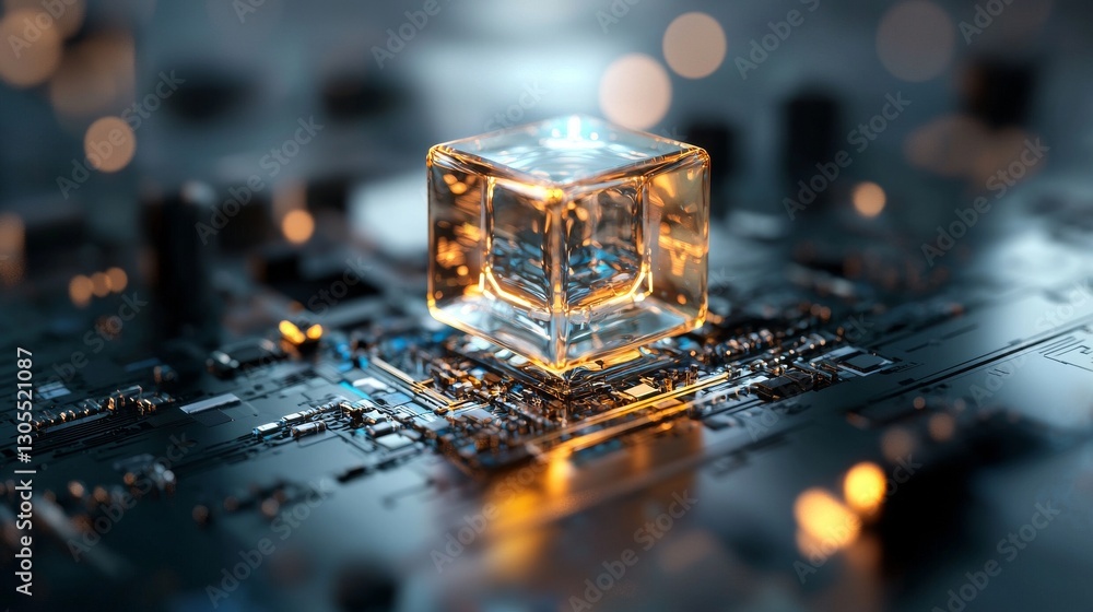 Poster quantum computing and ai combine to create a powerful data elaboration system, utilizing a central p