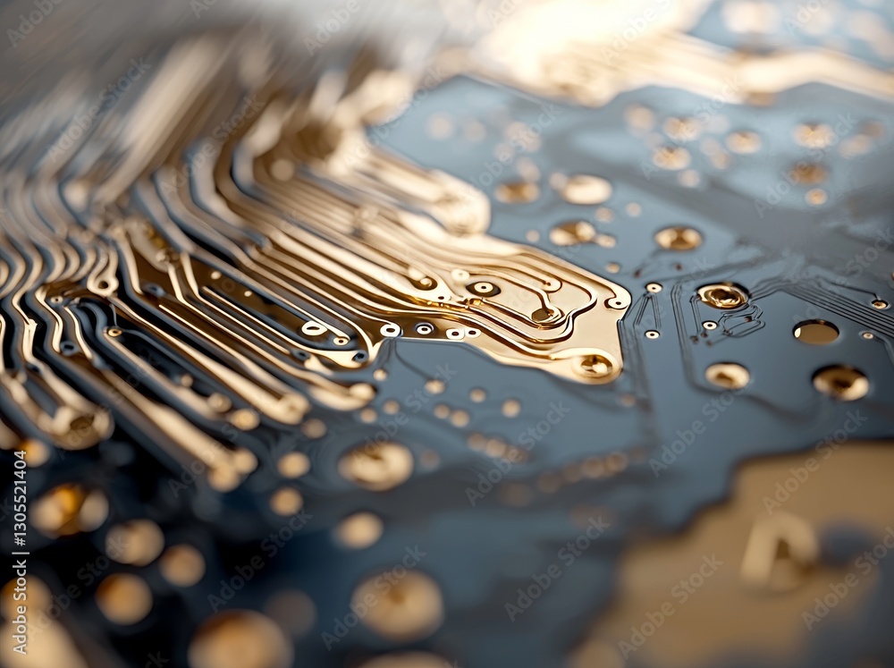 Poster An artistic depiction of information flowing through a complex network, overlaid on a digital canvas of binary code and stock processes