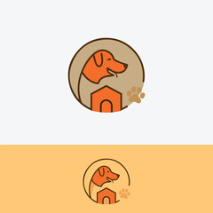 Modern Dog and Pet Care Logo, Minimalist Dog House Logo, Creative Pet Business Logo