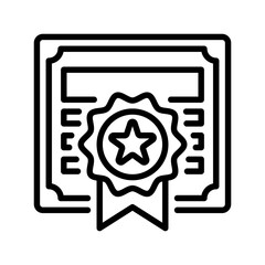 Certificate line icon. Universal creative premium symbol. Vector sign icon logo template. Vector illustration