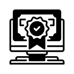 Certificate Glyph line icon. Universal creative premium symbol. Vector sign icon logo template. Vector illustration