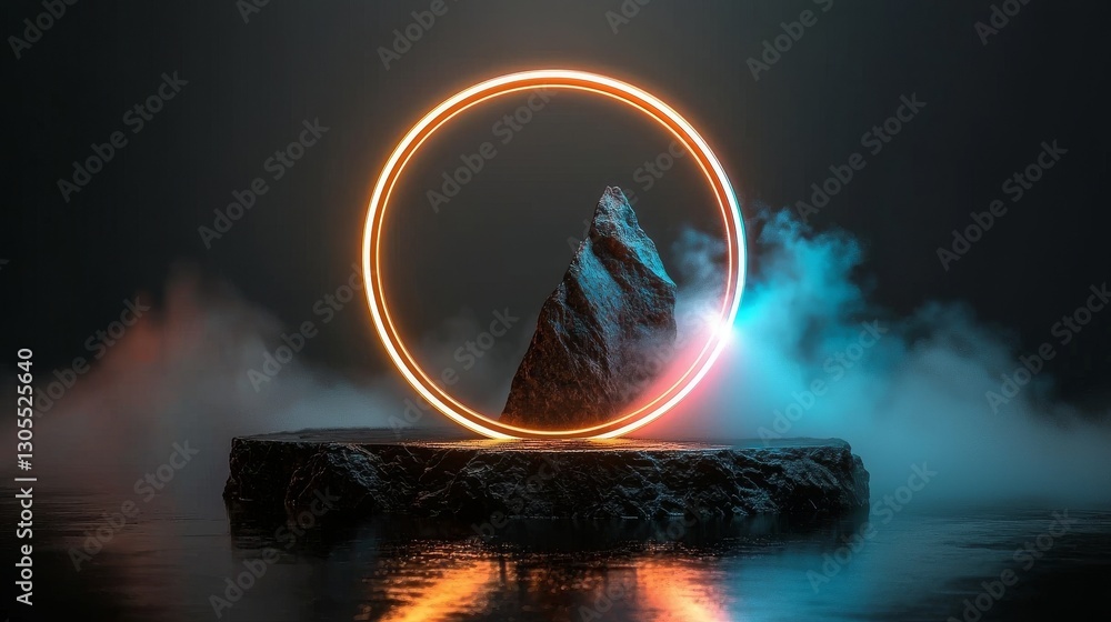 Poster a 3d rendering depicts an abstract digital backdrop featuring big data and a quantum computer networ