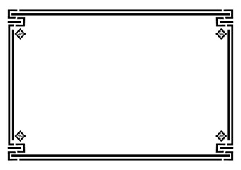 Korean traditional border decorative line. Vintage line.