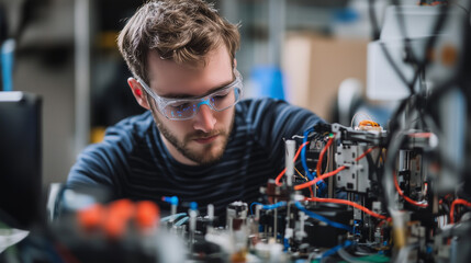 Neural interface developer working with brain-computer technology