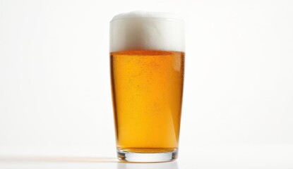 Refreshing Glass of Beer with Foam on Top Perfect for Celebrations and Gatherings