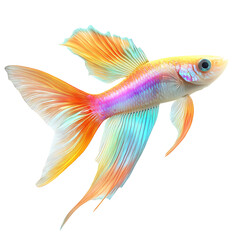 Fototapeta premium neon guppy fish 3D render