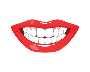 Obraz premium vector illustration of mouth with tongue