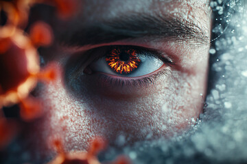 Close-Up Artistic Visualization of Virology Concepts and Human Health, Generative AI