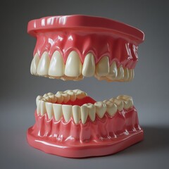 Obraz premium Model of human teeth demonstrating dental structure and anatomy for educational purposes in a clinical setting