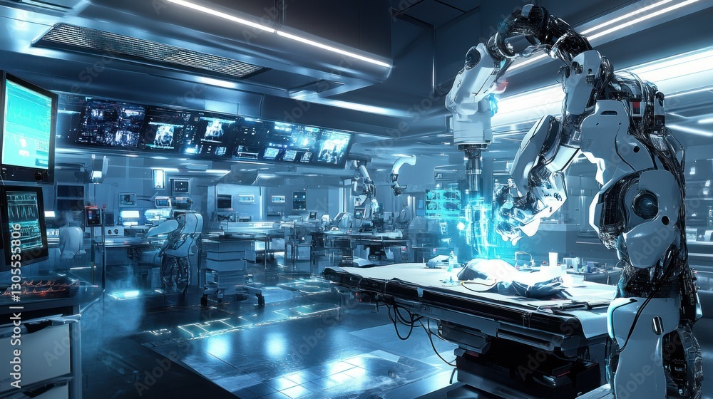 Aufkleber Robots are performing complex surgeries in this advanced modern lab setting