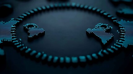 Close-up of interconnected padlocks forming a circular pattern on a dark surface, symbolizing security