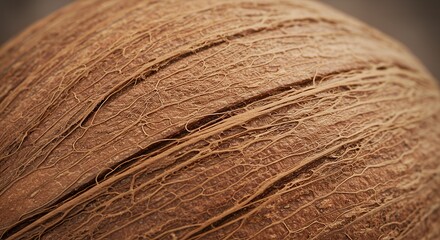 Close Up of a Coconut Shell Showing Texture and Natural Patterns
