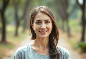 Fototapeta premium Photorealistic portrait of a warm-hearted community volunteer