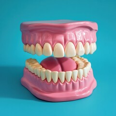 Educational dental model displays human teeth structure, ideal for studying and teaching oral health concepts effectively