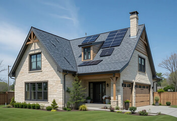 Modern House with Solar Roof: Eco-Friendly Home Design