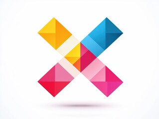 Vibrant Geometric Abstract Cross Shape in Colorful Medical Design for Health and Wellness Concepts