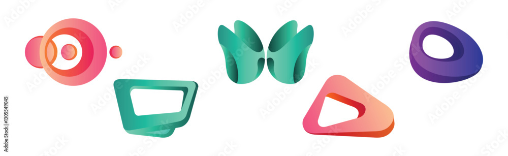 Poster abstract form and graphic shaped element vector set