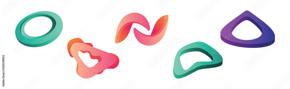 Poster abstract form and graphic shaped element vector set