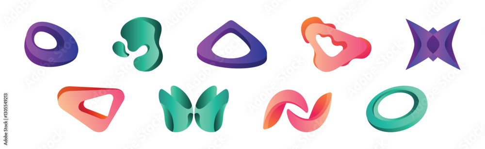 Poster abstract form and graphic shaped element vector set