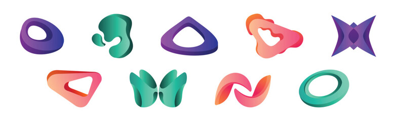 Abstract Form and Graphic Shaped Element Vector Set