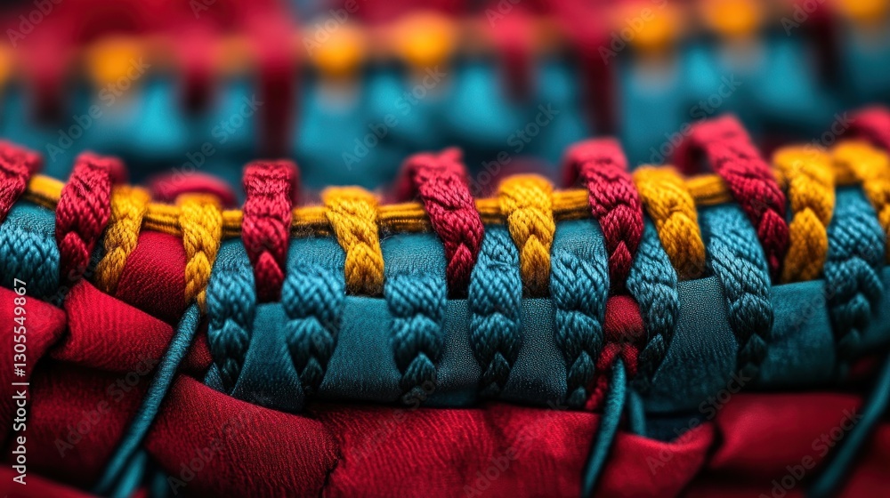 Poster a close up view of a woven textile structure