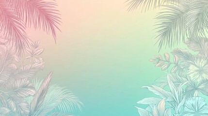 Plants and Leaves Displayed Over Gradients Of Beautiful Colors