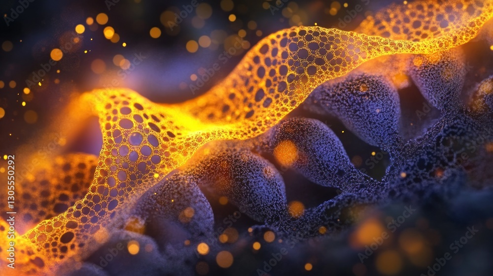 Aufkleber a detailed close up of glowing and textured biological structures