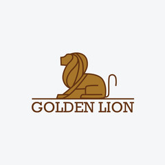 Elegant Golden Lion Logo, Minimalist Lion Logo, Modern Lion Emblem
