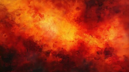 Fototapeta premium Burning embers glowing intensely in deep red and orange fiery texture