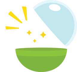 Green Opened Gashapon toy Plastic Capsule icon.