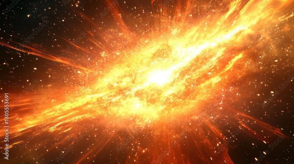 Poster an expansive starburst explodes and spreads through the dark universe