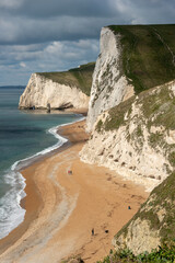 Durdle Door Beach and white cliffs