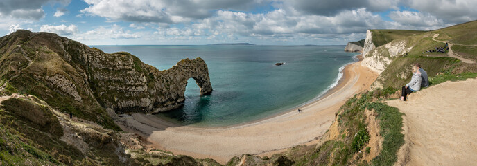 Panorama seascape of Durdle Door, Lulworth UK