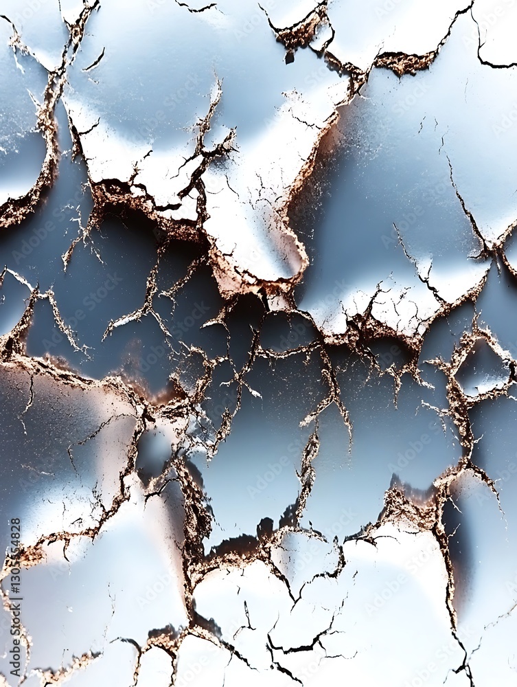 Poster abstract geological pattern with cracks and iridescent surfaces design