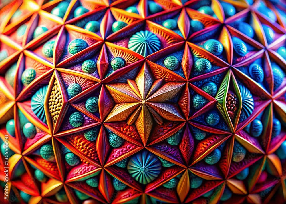 Poster macro abstract bold sculpted art design repeating geometric pattern