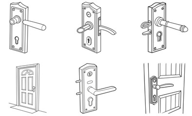 School, Travel and Gym Lockers Vector Icon Set