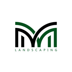Initial Letter M Landscaping Logo Design