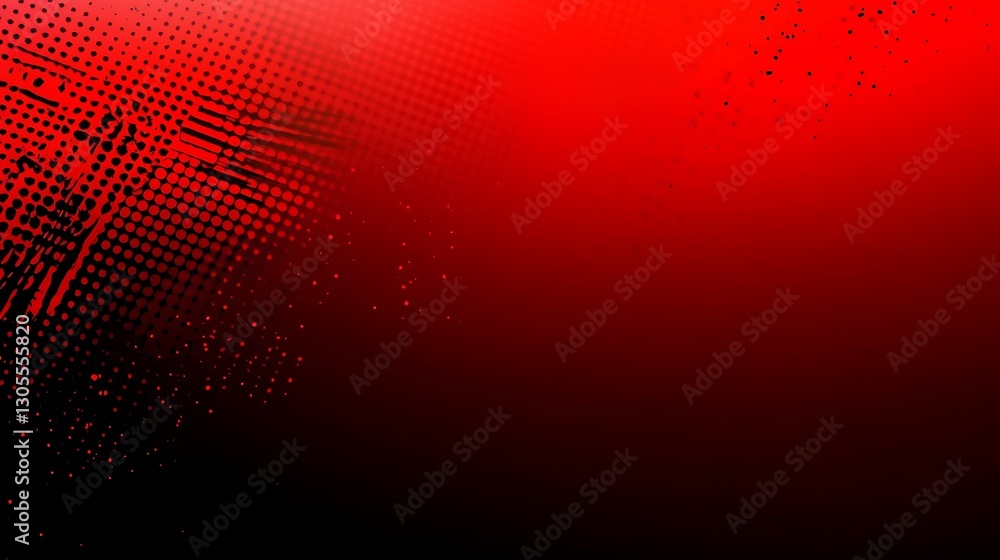 Poster abstract red and black gradient with halftone effect for digital design