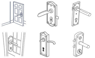 School, Travel and Gym Lockers Vector Icon Set