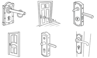 School, Travel and Gym Lockers Vector Icon Set